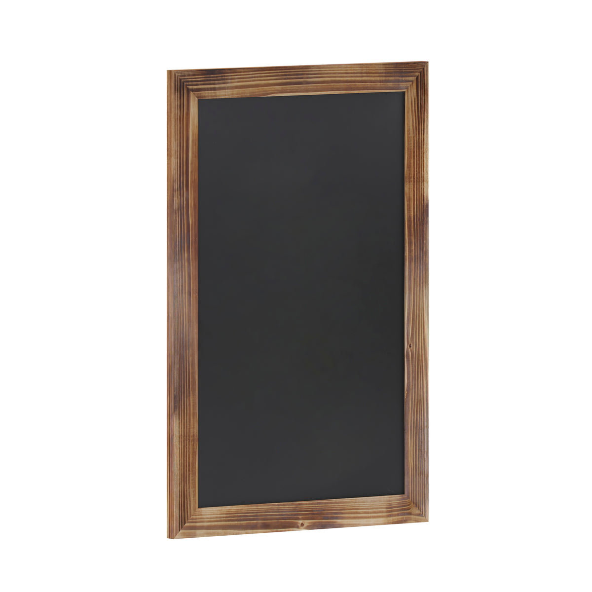 Canterbury 20" x 30" Torched Wood Wall Mount Magnetic Chalkboard Sign with Eraser, Hanging Wall Chalkboard Memo Board for Home, School, or Business