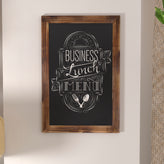 Canterbury 20" x 30" Torched Wood Wall Mount Magnetic Chalkboard Sign with Eraser, Hanging Wall Chalkboard Memo Board for Home, School, or Business
