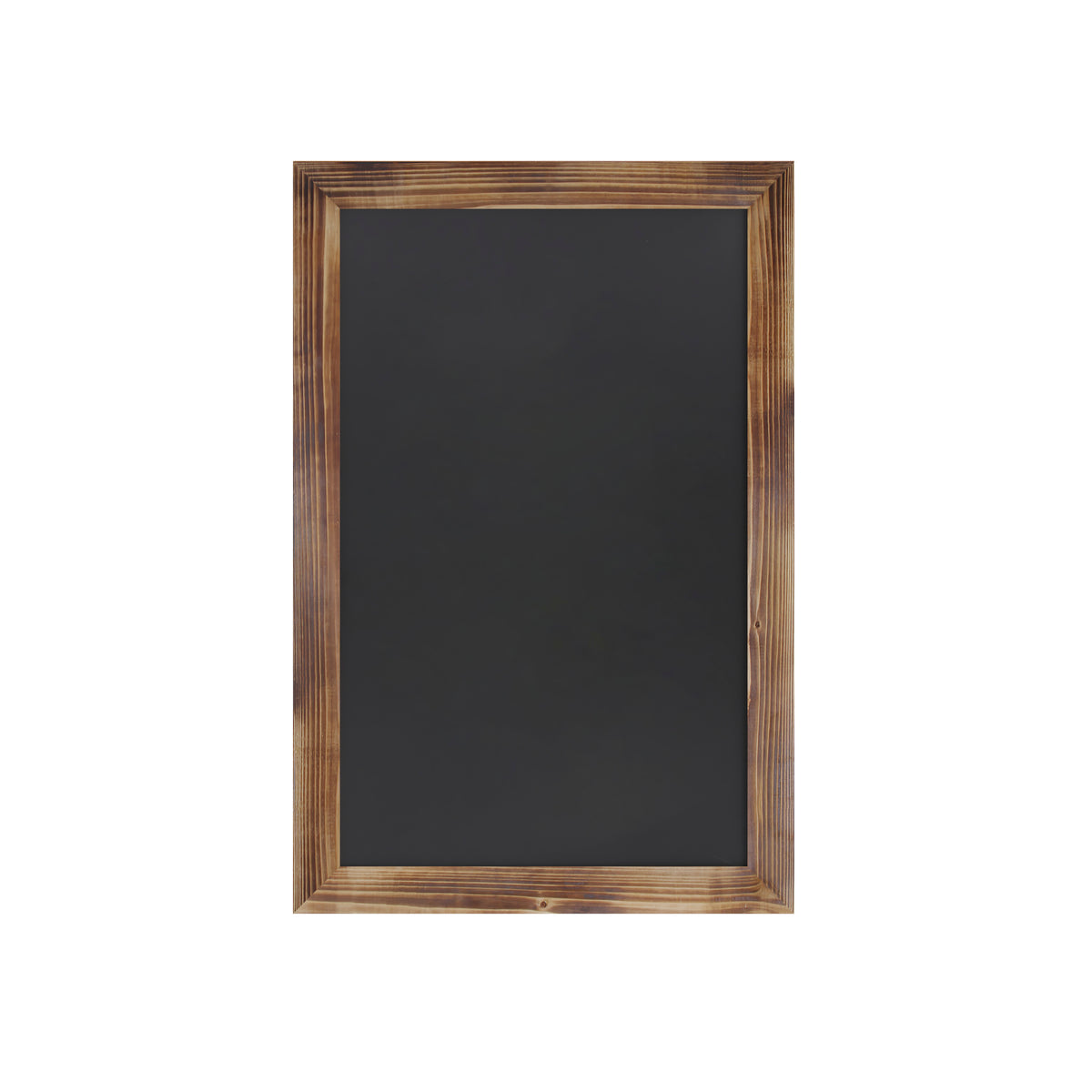 Canterbury 20" x 30" Torched Wood Wall Mount Magnetic Chalkboard Sign with Eraser, Hanging Wall Chalkboard Memo Board for Home, School, or Business