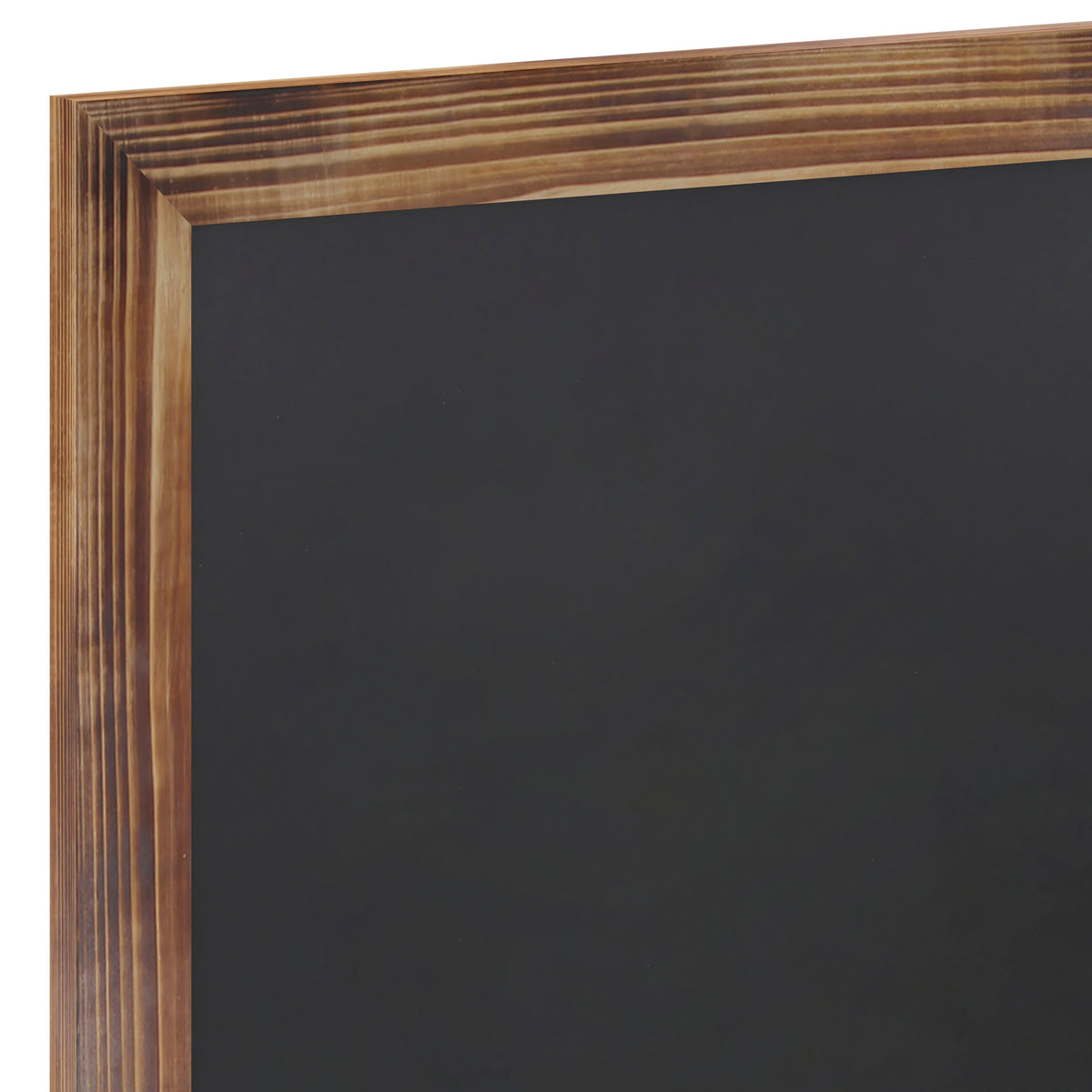 Canterbury 20" x 30" Torched Wood Wall Mount Magnetic Chalkboard Sign with Eraser, Hanging Wall Chalkboard Memo Board for Home, School, or Business