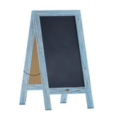 Canterbury 40" x 20" Vintage Wooden A-Frame Magnetic Indoor/Outdoor Chalkboard Sign, Freestanding Double Sided Extra Large Message Board, Robin Blue
