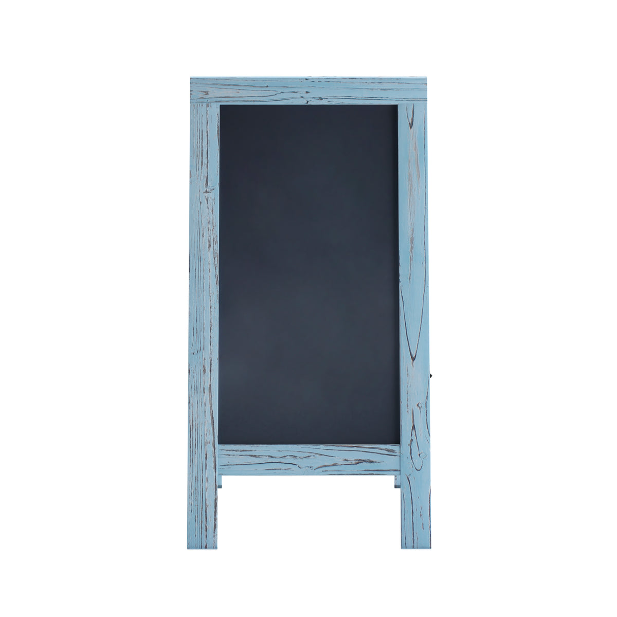 Canterbury 40" x 20" Vintage Wooden A-Frame Magnetic Indoor/Outdoor Chalkboard Sign, Freestanding Double Sided Extra Large Message Board, Robin Blue