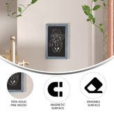 Canterbury 11" x 17" Rustic Blue Wall Mount Magnetic Chalkboard Sign with Eraser, Hanging Wall Chalkboard Memo Board for Home, School, or Business