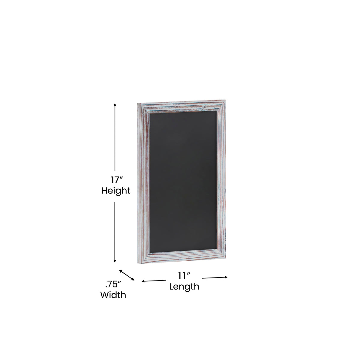 Canterbury 11" x 17" Whitewashed Wall Mount Magnetic Chalkboard Sign with Eraser, Hanging Wall Chalkboard Memo Board for Home, School, or Business