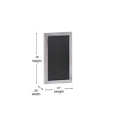 Canterbury 11" x 17" Whitewashed Wall Mount Magnetic Chalkboard Sign with Eraser, Hanging Wall Chalkboard Memo Board for Home, School, or Business