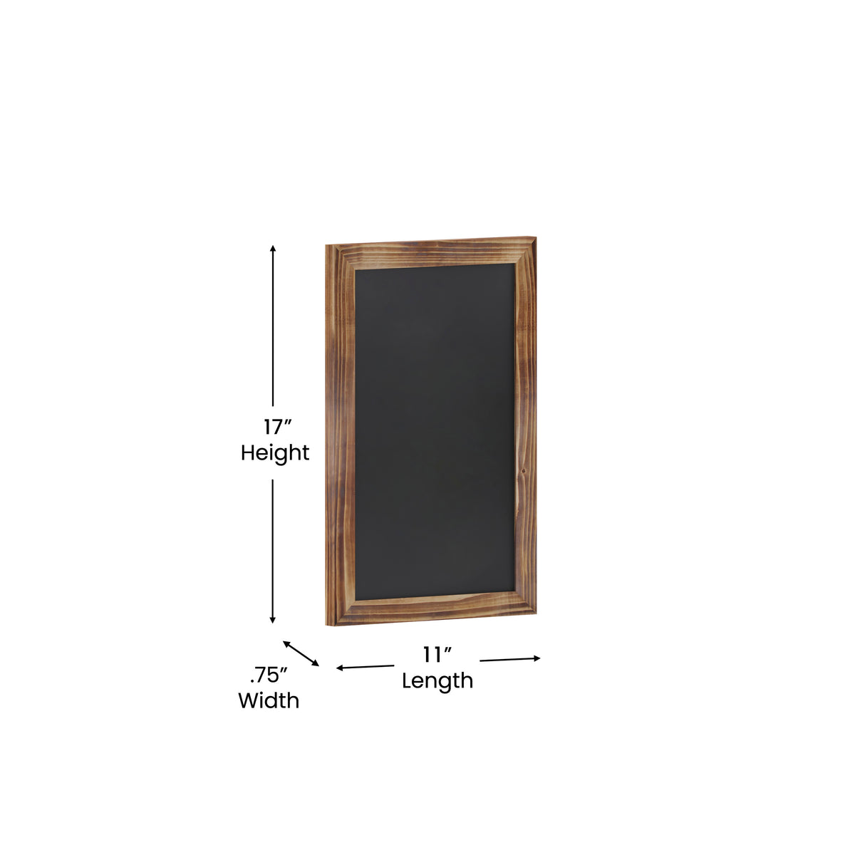 Canterbury 11" x 17" Torched Wood Wall Mount Magnetic Chalkboard Sign with Eraser, Hanging Wall Chalkboard Memo Board for Home, School, or Business