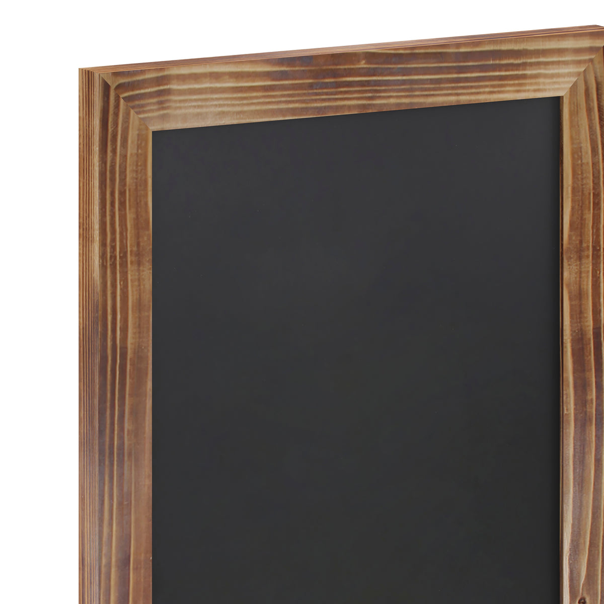 Canterbury 11" x 17" Torched Wood Wall Mount Magnetic Chalkboard Sign with Eraser, Hanging Wall Chalkboard Memo Board for Home, School, or Business