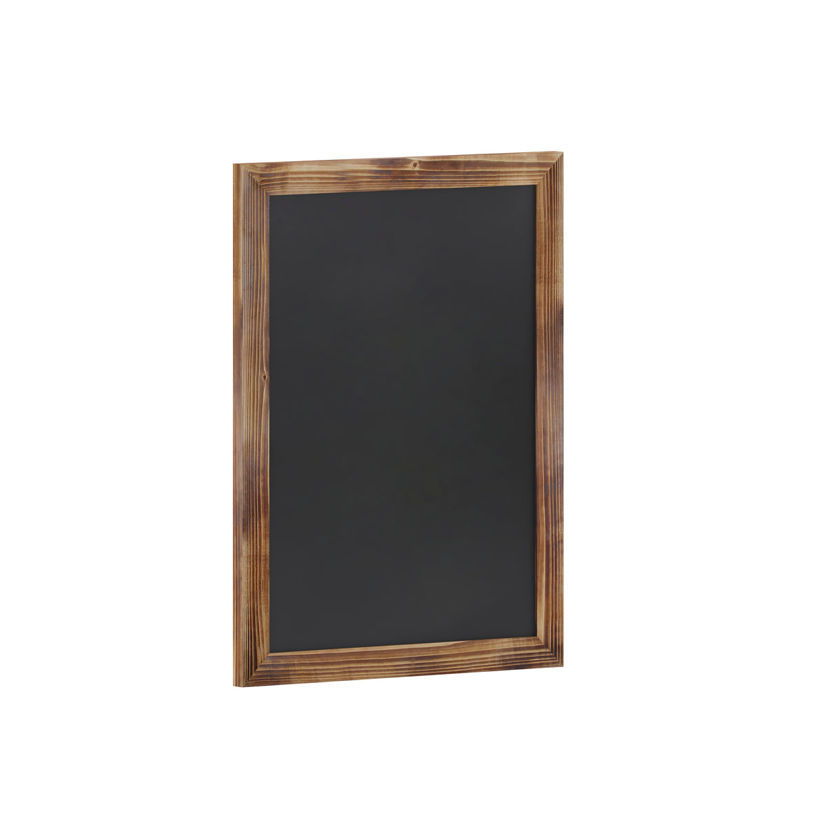 Canterbury 18" x 24" Torched Wood Wall Mount Magnetic Chalkboard Sign with Eraser, Hanging Wall Chalkboard Memo Board for Home, School, or Business