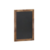 Canterbury 18" x 24" Torched Wood Wall Mount Magnetic Chalkboard Sign with Eraser, Hanging Wall Chalkboard Memo Board for Home, School, or Business