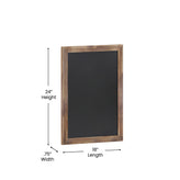 Canterbury 18" x 24" Torched Wood Wall Mount Magnetic Chalkboard Sign with Eraser, Hanging Wall Chalkboard Memo Board for Home, School, or Business