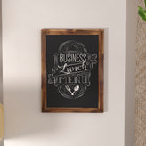 Canterbury 18" x 24" Torched Wood Wall Mount Magnetic Chalkboard Sign with Eraser, Hanging Wall Chalkboard Memo Board for Home, School, or Business