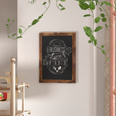 Canterbury 18" x 24" Torched Wood Wall Mount Magnetic Chalkboard Sign with Eraser, Hanging Wall Chalkboard Memo Board for Home, School, or Business