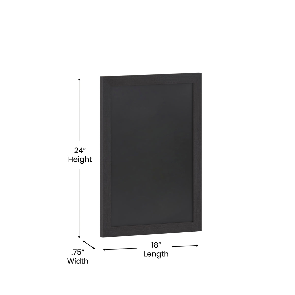 Canterbury 18" x 24" Black Wall Mount Magnetic Chalkboard Sign with Eraser, Hanging Wall Chalkboard Memo Board for Home, School, or Business