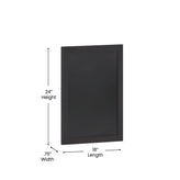 Canterbury 18" x 24" Black Wall Mount Magnetic Chalkboard Sign with Eraser, Hanging Wall Chalkboard Memo Board for Home, School, or Business