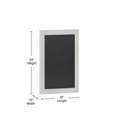 Canterbury 18" x 24" White Wall Mount Magnetic Chalkboard Sign with Eraser, Hanging Wall Chalkboard Memo Board for Home, School, or Business