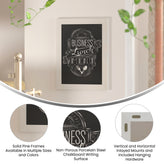 Canterbury 18" x 24" White Wall Mount Magnetic Chalkboard Sign with Eraser, Hanging Wall Chalkboard Memo Board for Home, School, or Business