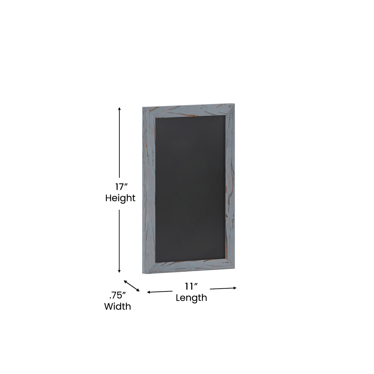 Canterbury 11" x 17" Rustic Gray Wall Mount Magnetic Chalkboard Sign with Eraser, Hanging Wall Chalkboard Memo Board for Home, School, or Business