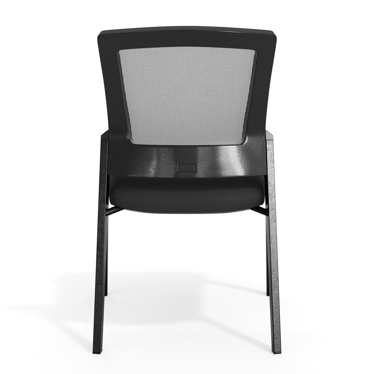 HERCULES Commercial Armless Stackable Side Chair with Black Mesh Seat and Powder Coated Black Steel Frame