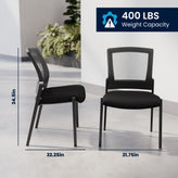 HERCULES Commercial Armless Stackable Side Chair with Black Mesh Seat and Powder Coated Black Steel Frame