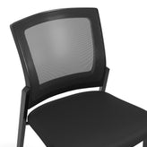 HERCULES Commercial Armless Stackable Side Chair with Black Mesh Seat and Powder Coated Black Steel Frame