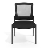 HERCULES Commercial Armless Stackable Side Chair with Black Mesh Seat and Powder Coated Black Steel Frame