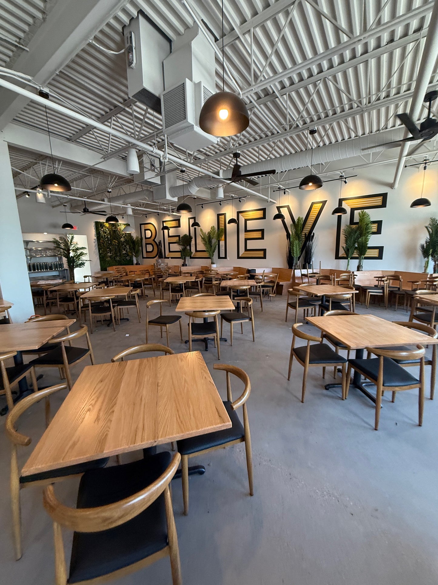 Mid-Century Modern Wood Grain Metal Frame Side Chair