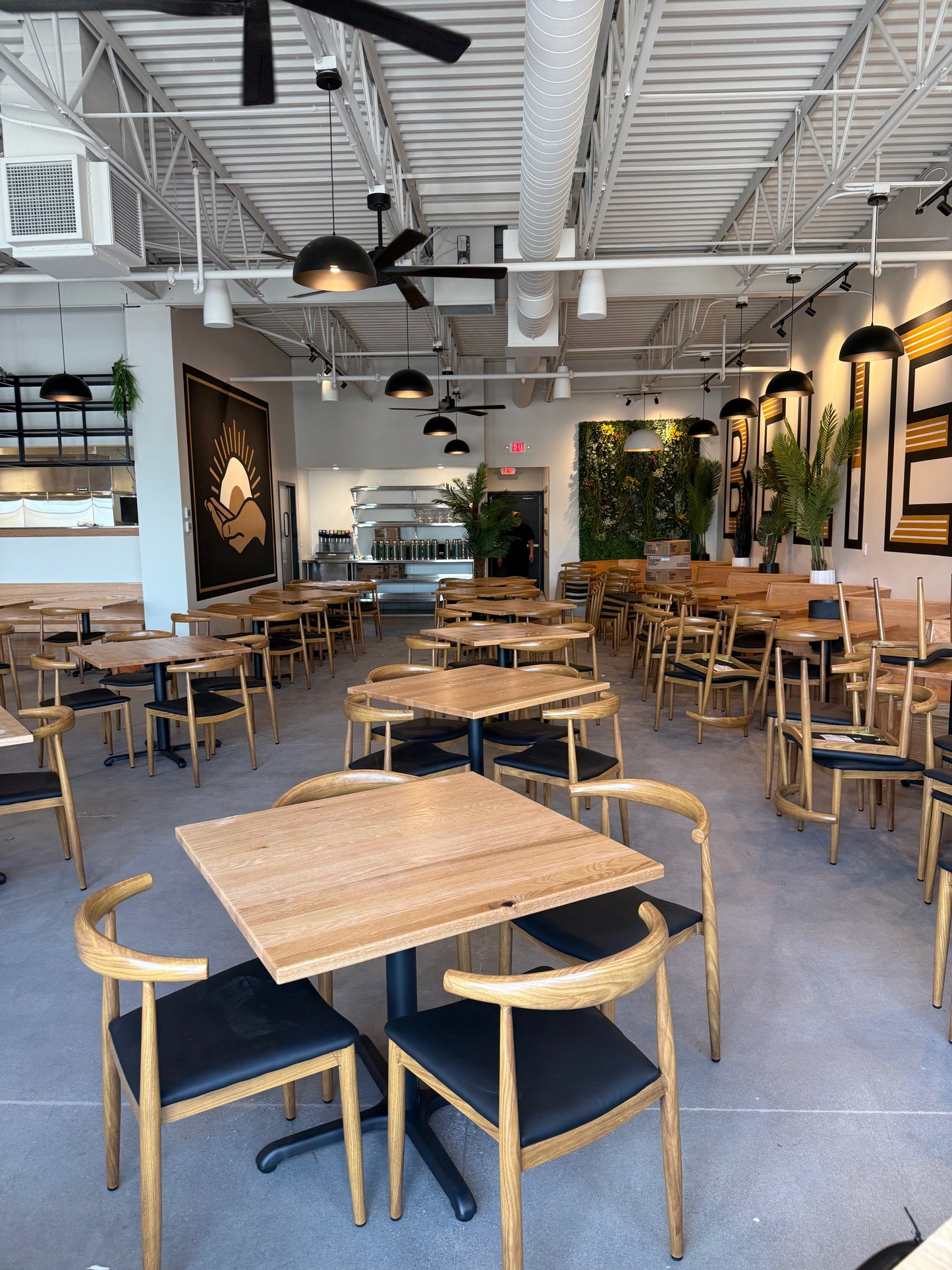 Mid-Century Modern Wood Grain Metal Frame Side Chair