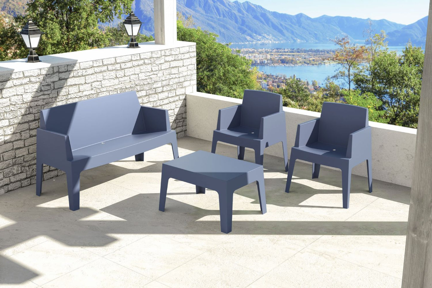 Box Resin Outdoor Center Coffee Table