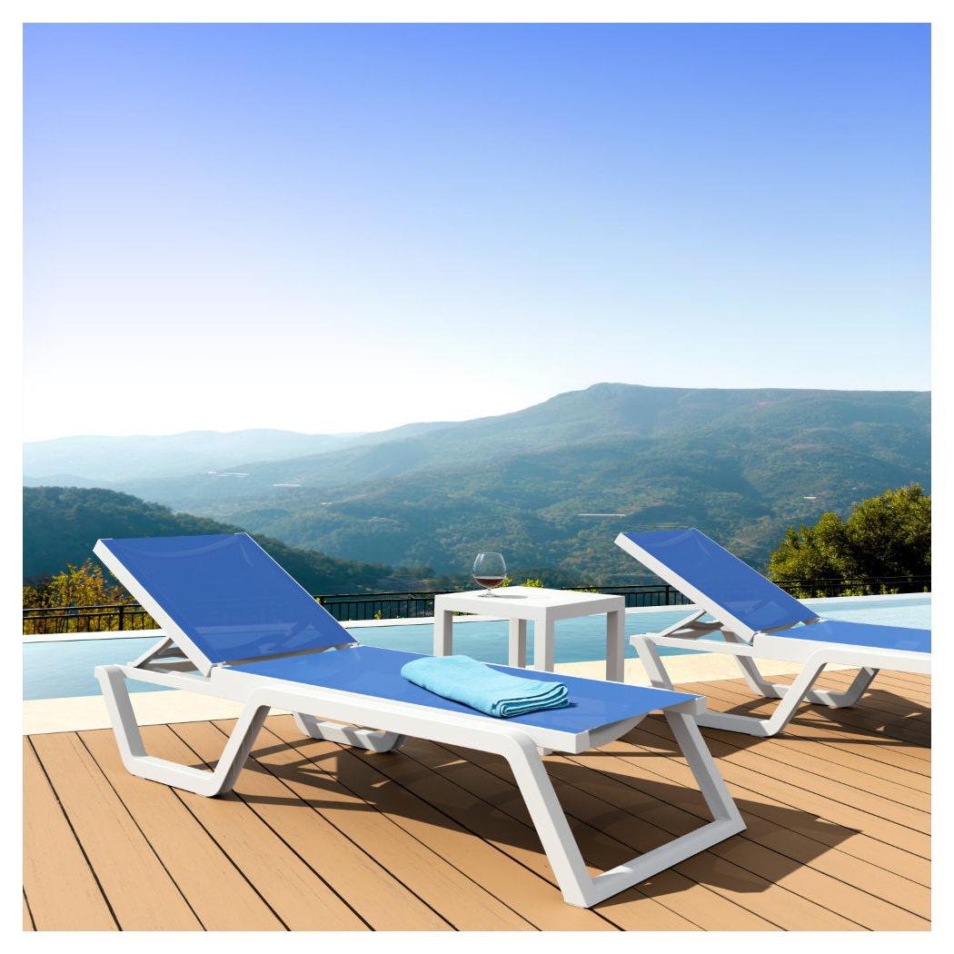 Rio Resort-Style Stackable Sling Chaise Lounge – Lightweight, Adjustable Back