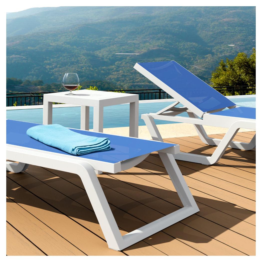 Rio Resort-Style Stackable Sling Chaise Lounge – Lightweight, Adjustable Back