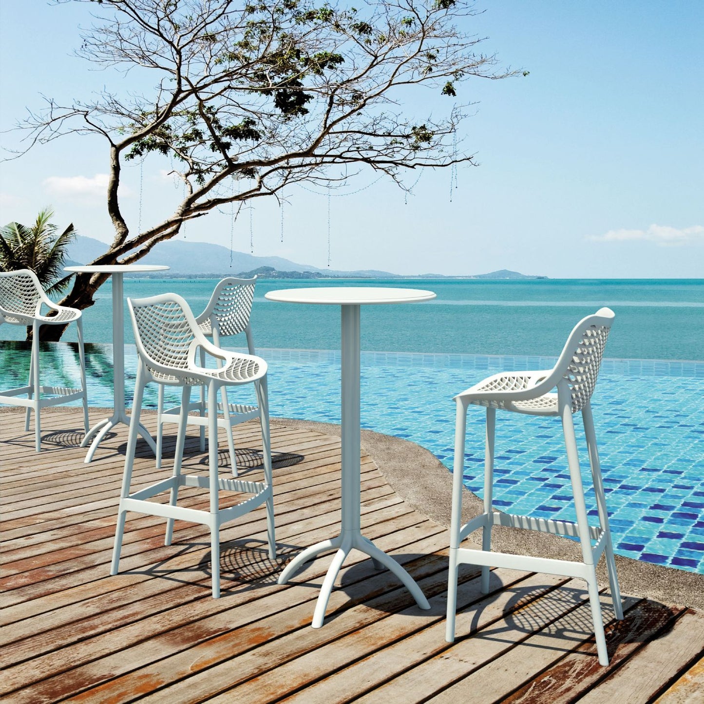 Octopus Outdoor Round Bar Height Table