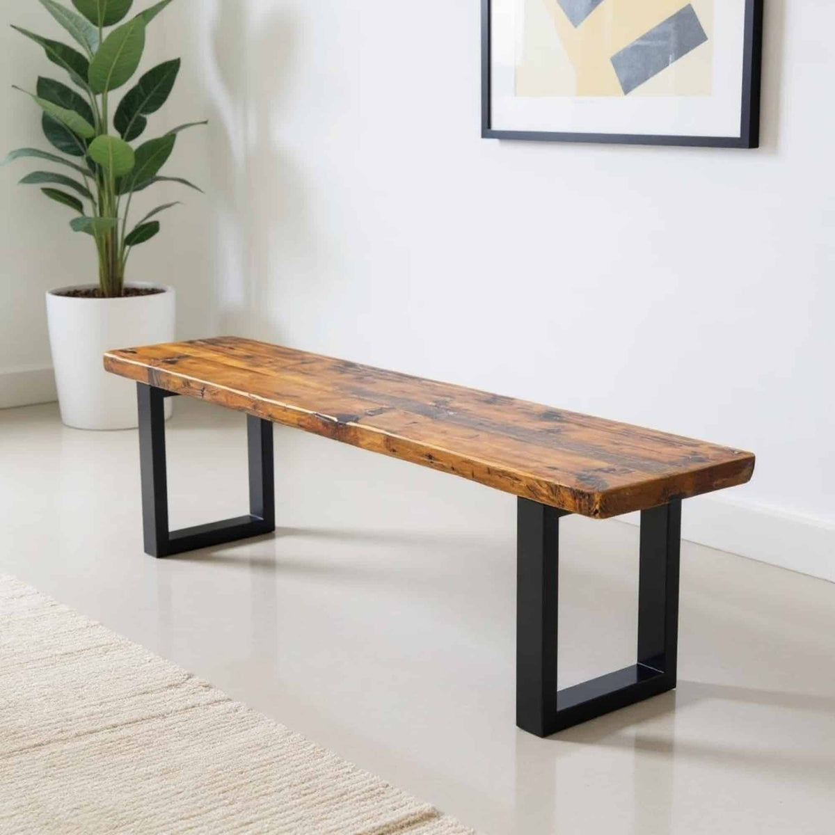 Square Powder Coated Bench Legs - Set of 2