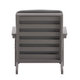 Charlestown All-Weather Poly Resin Wood Adirondack Style Deep Seat Patio Club Chair with Cushions, Gray/Gray
