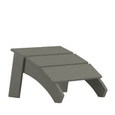 Sawyer Modern Commercial Grade All-Weather Poly Resin Wood Adirondack Ottoman Foot Rest in Gray