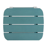 2 Pack Charlestown Commercial All-Weather Poly Resin Wood Adirondack Chairs with Side Table in Sea Foam