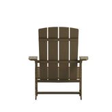 Charlestown Commercial Grade Indoor/Outdoor Adirondack Chair, Weather Resistant Durable Poly Resin Deck and Patio Seating, Mahogany