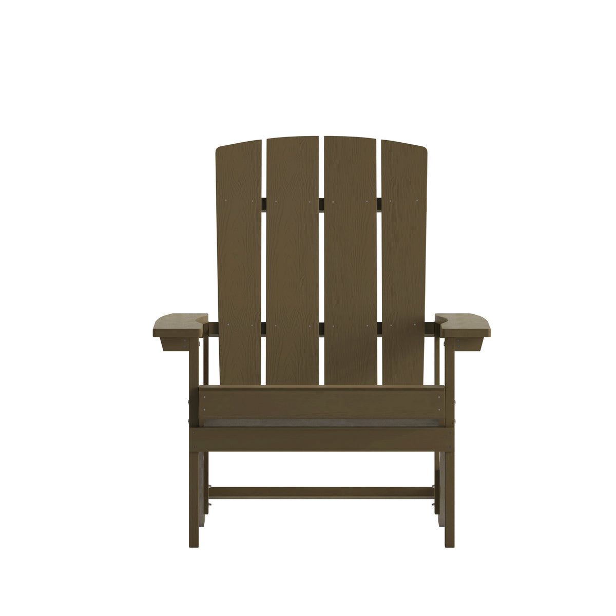 Charlestown Commercial Grade Indoor/Outdoor Adirondack Chair, Weather Resistant Durable Poly Resin Deck and Patio Seating, Mahogany