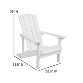 Charlestown Commercial All-Weather Poly Resin Wood Adirondack Chair in White
