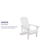 Charlestown Commercial All-Weather Poly Resin Wood Adirondack Chair in White