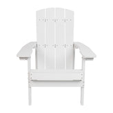Charlestown Commercial All-Weather Poly Resin Wood Adirondack Chair in White