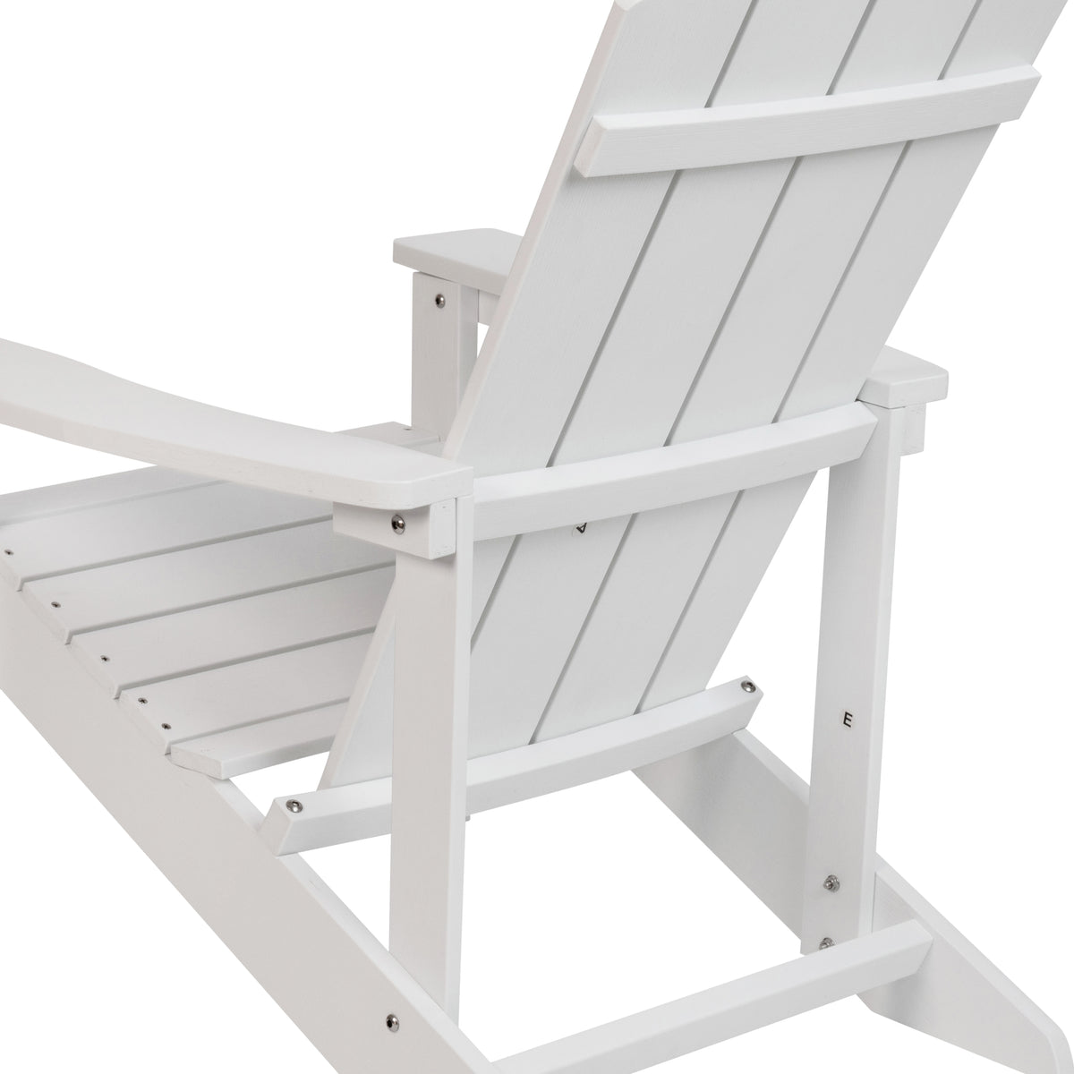 Charlestown Commercial All-Weather Poly Resin Wood Adirondack Chair in White