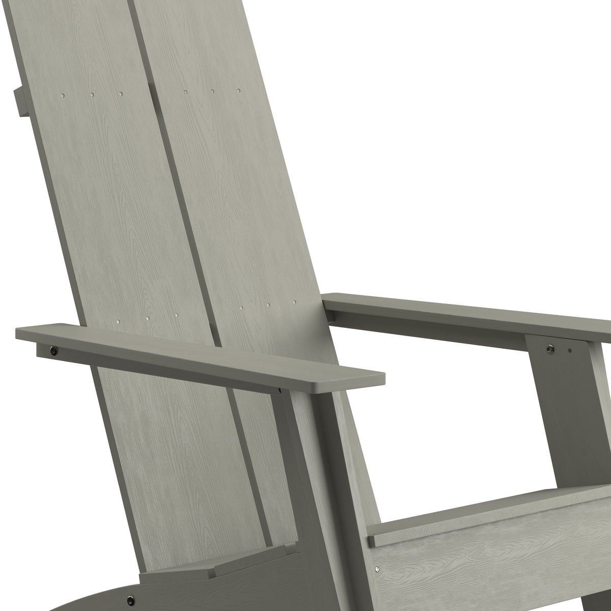 Sawyer Modern Commercial All-Weather Poly Resin Wood Adirondack Chair in Gray