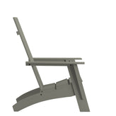 Sawyer Modern Commercial All-Weather Poly Resin Wood Adirondack Chair in Gray