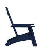 Sawyer Modern Commercial All-Weather Poly Resin Wood Adirondack Chair in Navy
