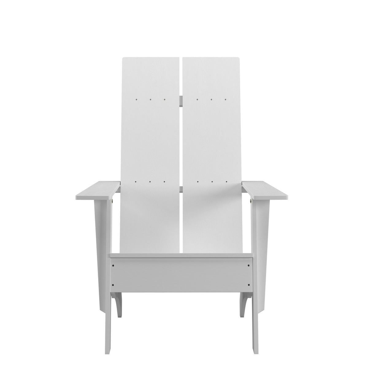 Sawyer Modern Commercial All-Weather Poly Resin Wood Adirondack Chair in White