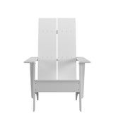 Sawyer Modern Commercial All-Weather Poly Resin Wood Adirondack Chair in White