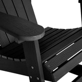 Savannah Commercial Grade All-Weather Poly Resin Wood Adirondack Rocking Chair with Rust Resistant Stainless Steel Hardware in Black