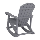 Savannah Commercial Grade All-Weather Poly Resin Wood Adirondack Rocking Chair with Rust Resistant Stainless Steel Hardware in Gray