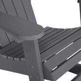 Savannah Commercial Grade All-Weather Poly Resin Wood Adirondack Rocking Chair with Rust Resistant Stainless Steel Hardware in Gray - Set of 2