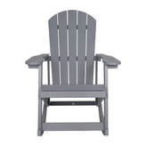 Savannah Commercial Grade All-Weather Poly Resin Wood Adirondack Rocking Chair with Rust Resistant Stainless Steel Hardware in Gray - Set of 2